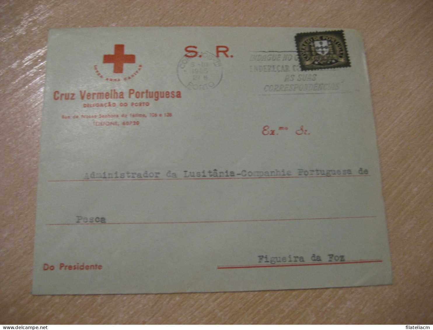 PORTO 1965 To Figueira Da Foz Cruz Vermelha Red Cross Croix Rouge Cruz Roja Health Sante Cancel Cover PORTUGAL - Croix-Rouge