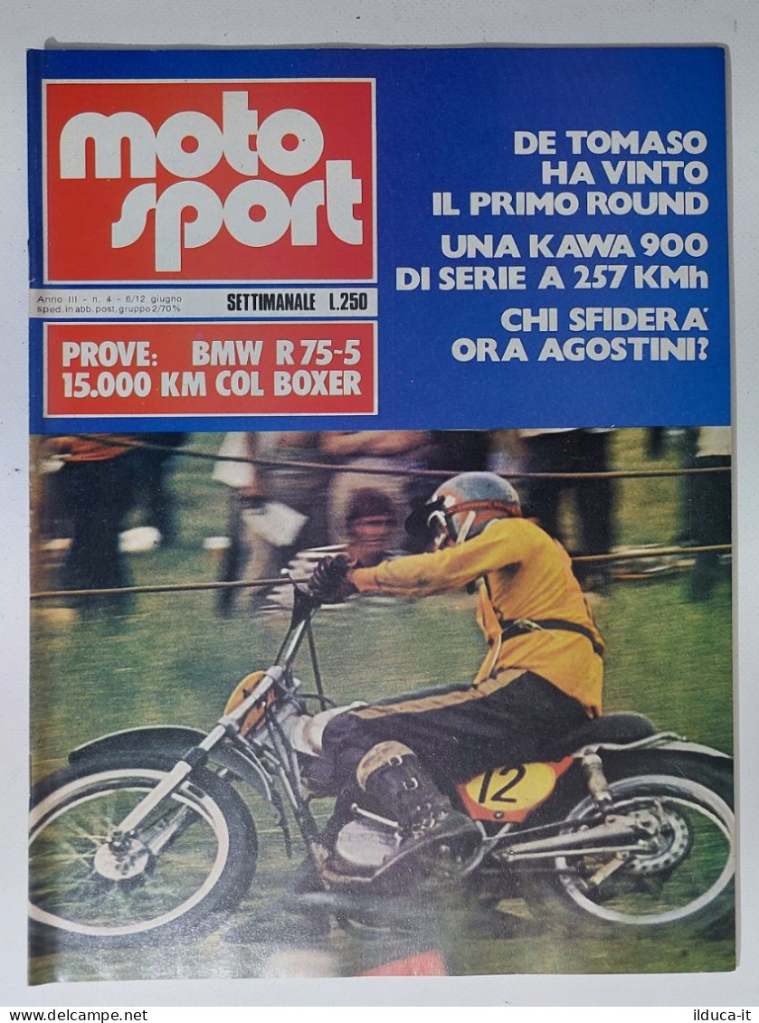 44002 Moto Sport A. III N. 4 1973 - BMW R75-5; Kawasaki 900 A 257 Kmh - Moteurs