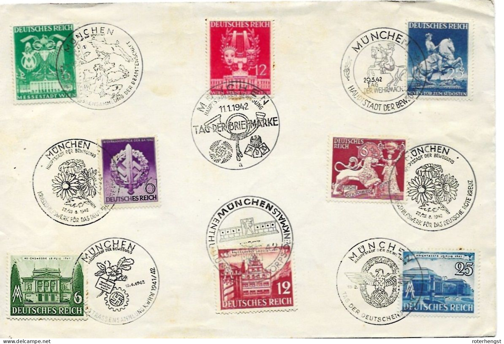 Reich 1942 8 Sonderstempel On Envelope - Covers & Documents