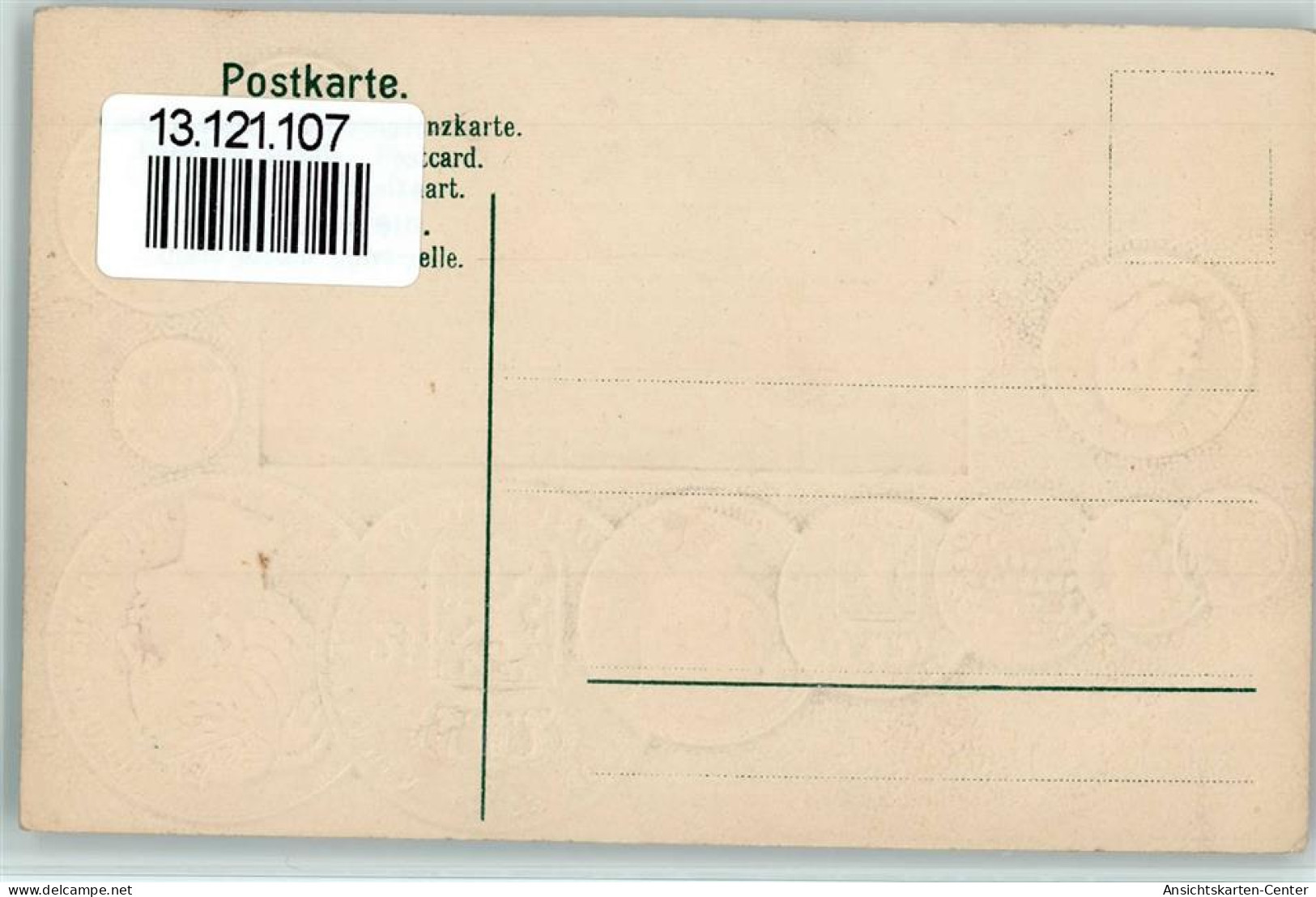 13121107 - Muenzen Auf AK Postkarte  Mit Nationalflagge - Münzen (Abb.)