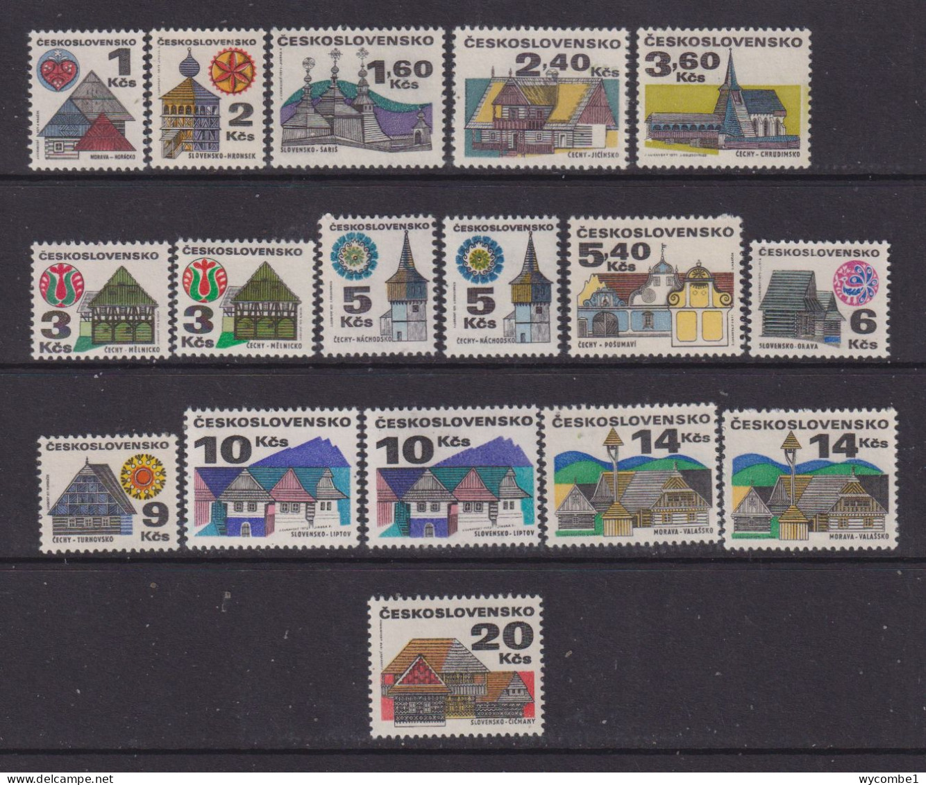 CZECHOSLOVAKIA  - 1971+ Regional Buildings Set Never Hinged Mint (No 50h) - Unused Stamps