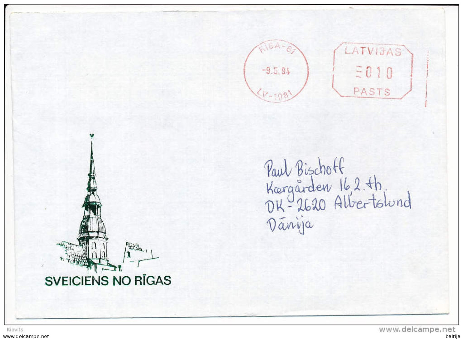 Post Office Meter Cover Abroad / Pitney Bowes - 9 May 1994 Riga-81 - Lettland