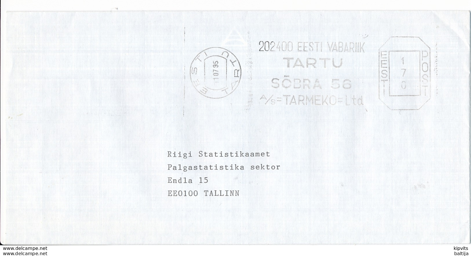 Domestic Meter Cover - 11 July 1995 Tartu - Estonia