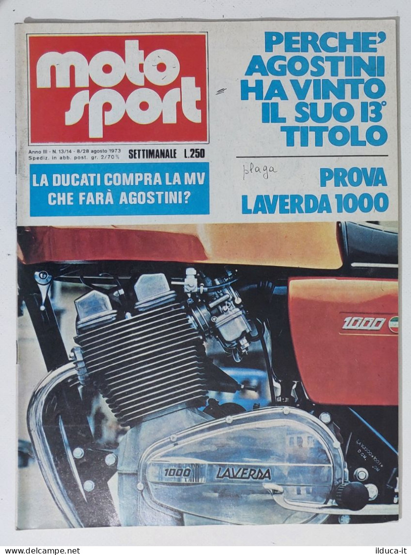 44011 Moto Sport A. III N. 13/14 1973 - Laverda 1000; Ducati Compra MV - Moteurs