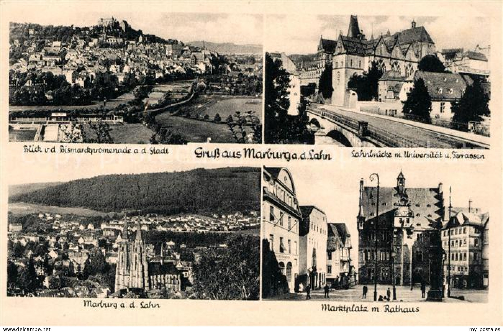 73215984 Marburg Lahn Panorama Blick Von Bismarckpromenade Lahnbruecke Universit - Marburg