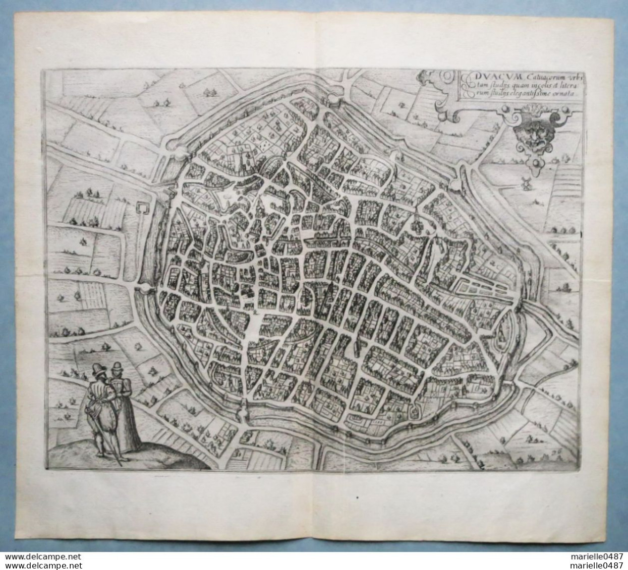 GUICCIARDINI - Plan De La Ville De Douai 1567 - Landkarten