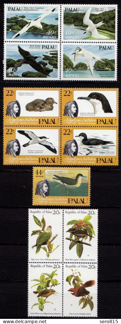 Palau Islands Vögel Birds 1983 + 1984 + 1985  ** Mi.  5-8 + 47-50 + 65-69  (9636 - Möwen