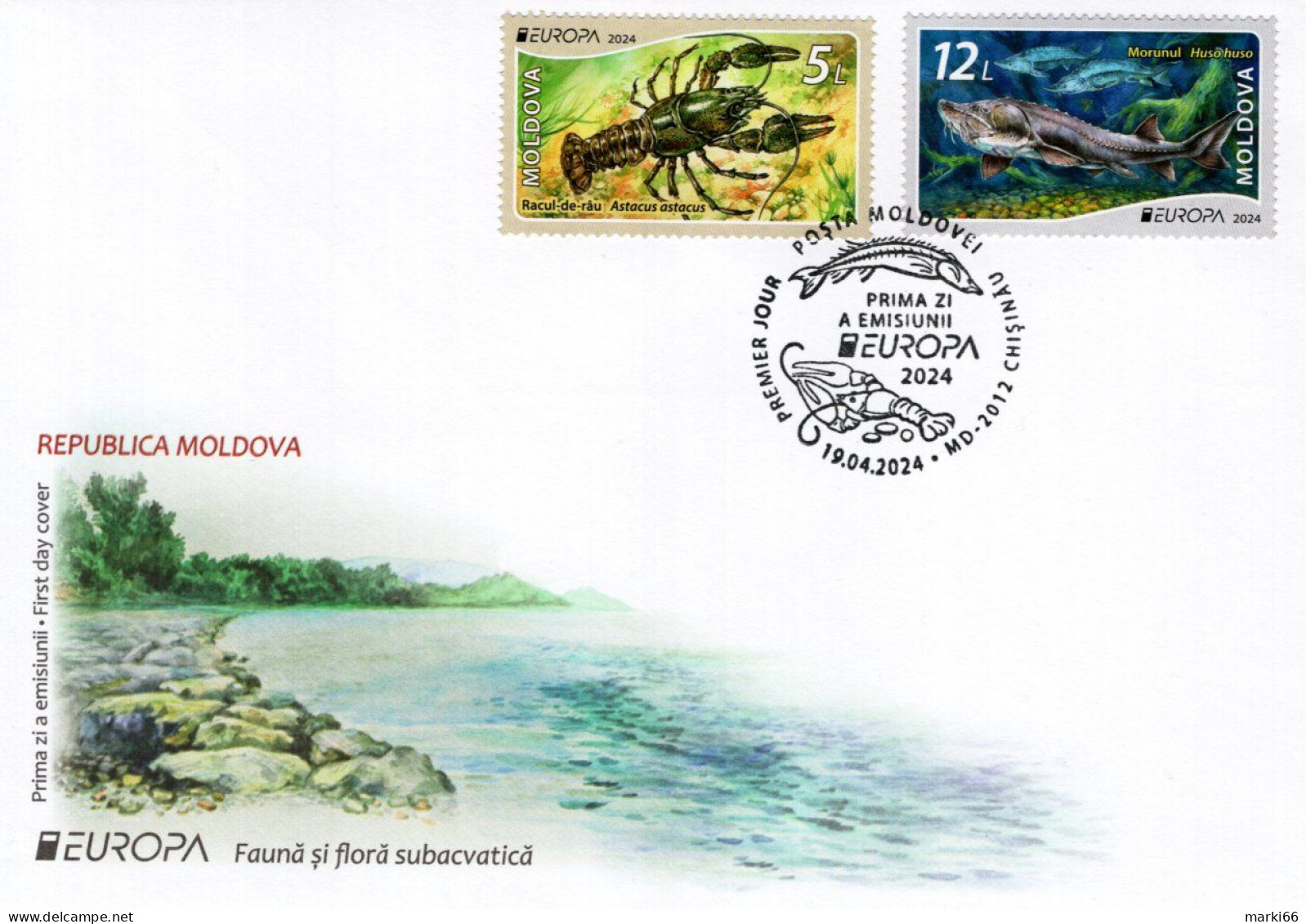Moldova - 2024 - Europa CEPT - Underwater Flora And Fauna - FDC (first Day Cover) - Moldawien (Moldau)