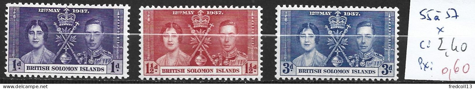 SALOMON 55 à 57 * Côte 2.40 € - Salomonseilanden (...-1978)