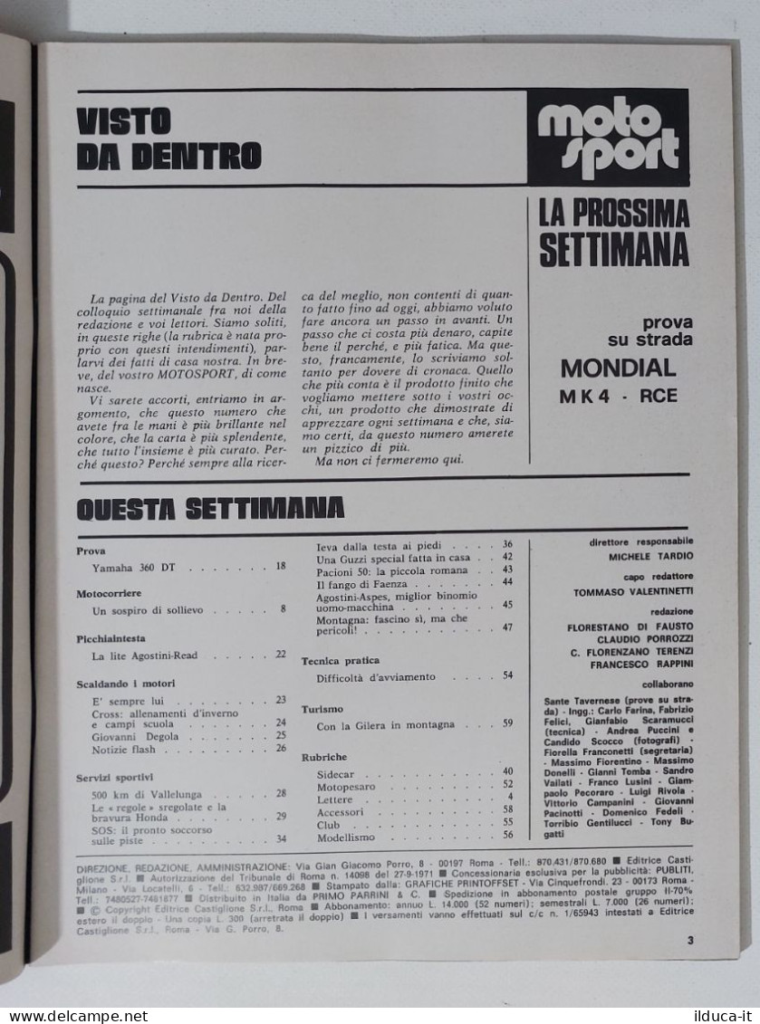 44553 Moto Sport A. III N. 23 1973 - Yamaha DT 360; Honda; Moto Guzzi - Motori