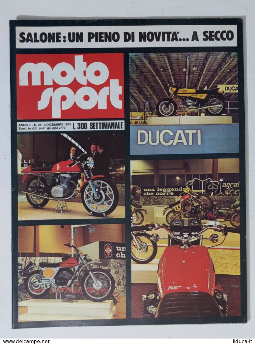 44560 Moto Sport A. III N. 26 1973 - DUcati; DKW GS 125; - Moteurs