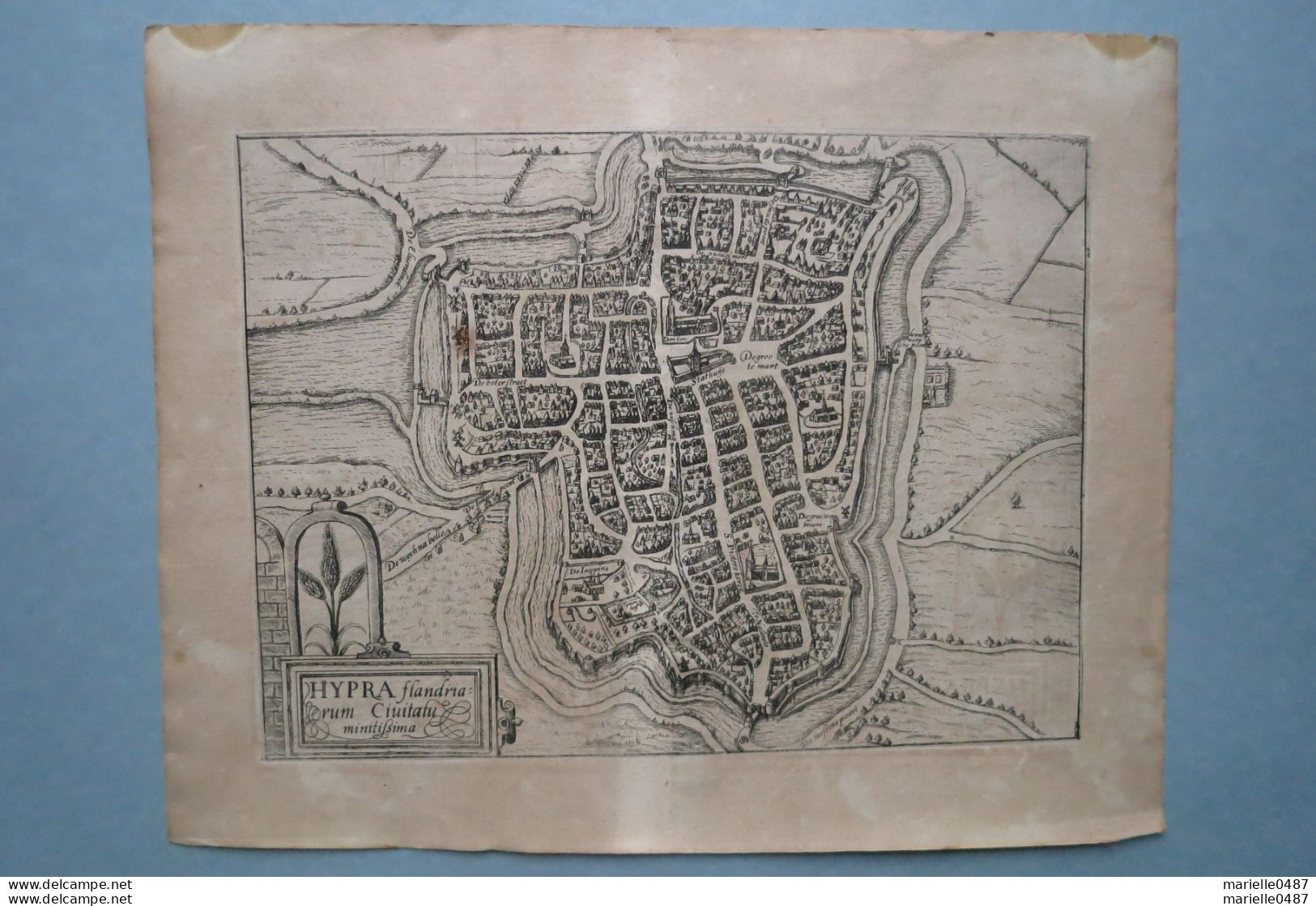 GUICCIARDINI - Plan De La Ville D'Ypres 1567 - Geographische Kaarten