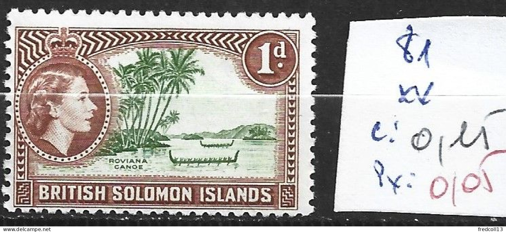 SALOMON 81 ** Côte 0.15 € - Islas Salomón (...-1978)