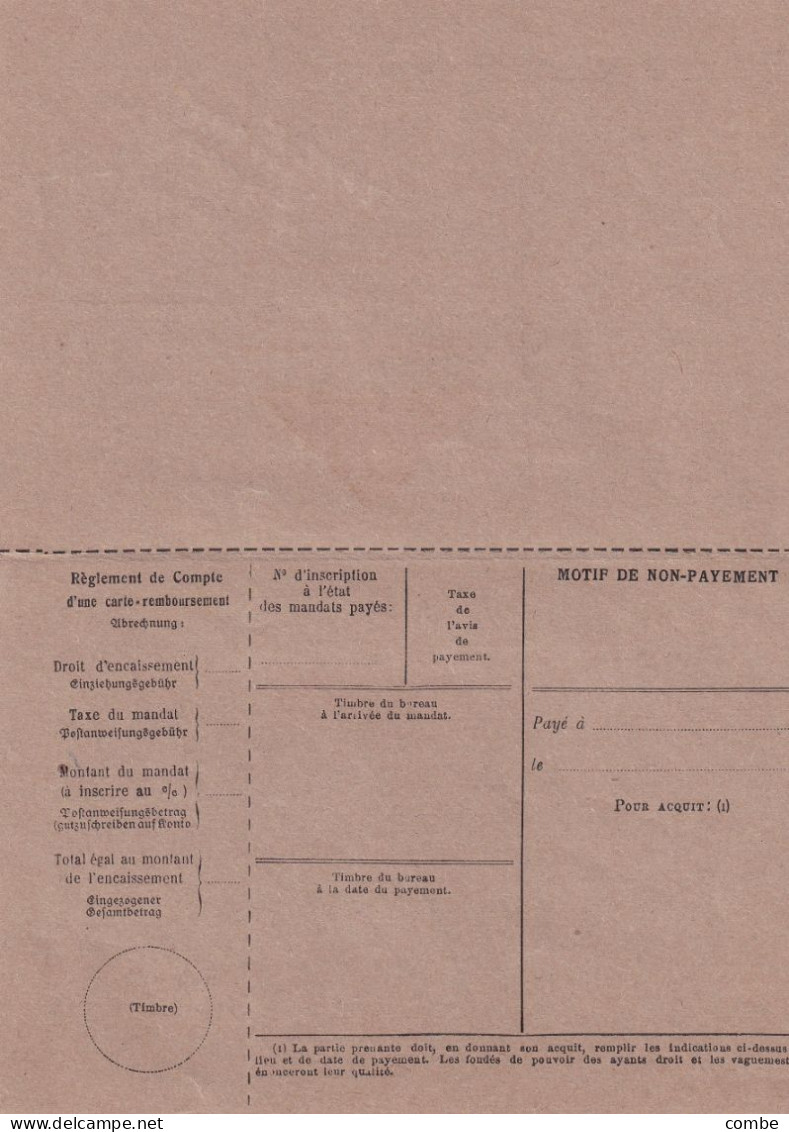 MANDAT-CARTE. 1925. AU PAUVRE DIABLE MULHOUSE. TAXE 30c        /  2 - Briefe U. Dokumente