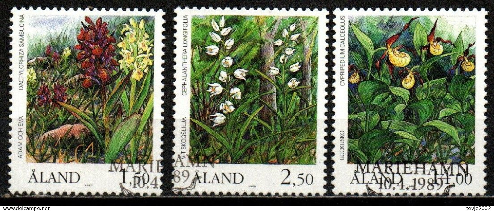 Aland 1989 - Mi.Nr. 33 - 35 - Gestempelt Used - Blumen Flowers Orchideen Orchids - Orchideen