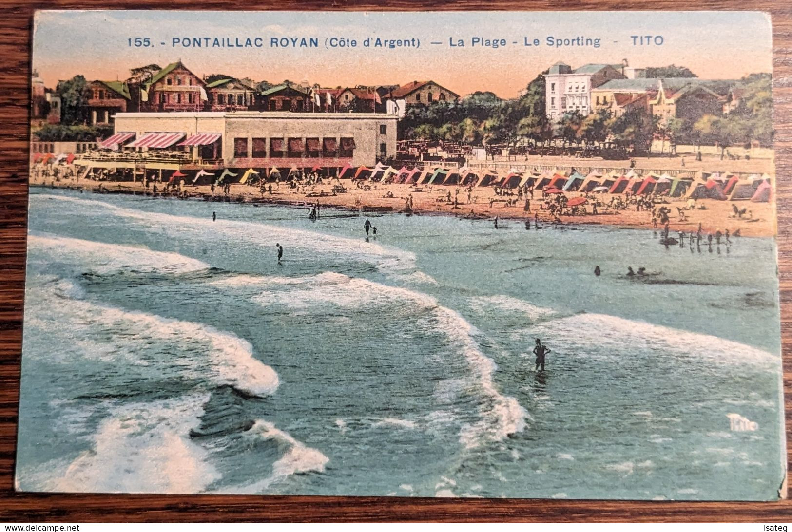 Carte Postale Ancienne Colorisée : Pontaillac Royan - La Plage - Le Sporting - Unclassified