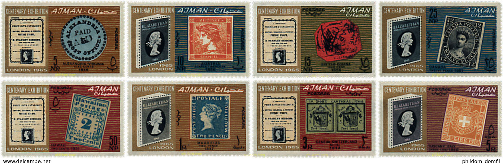 60123 MNH AJMAN 1965 125 ANIVERSARIO DEL SELLO - Adschman