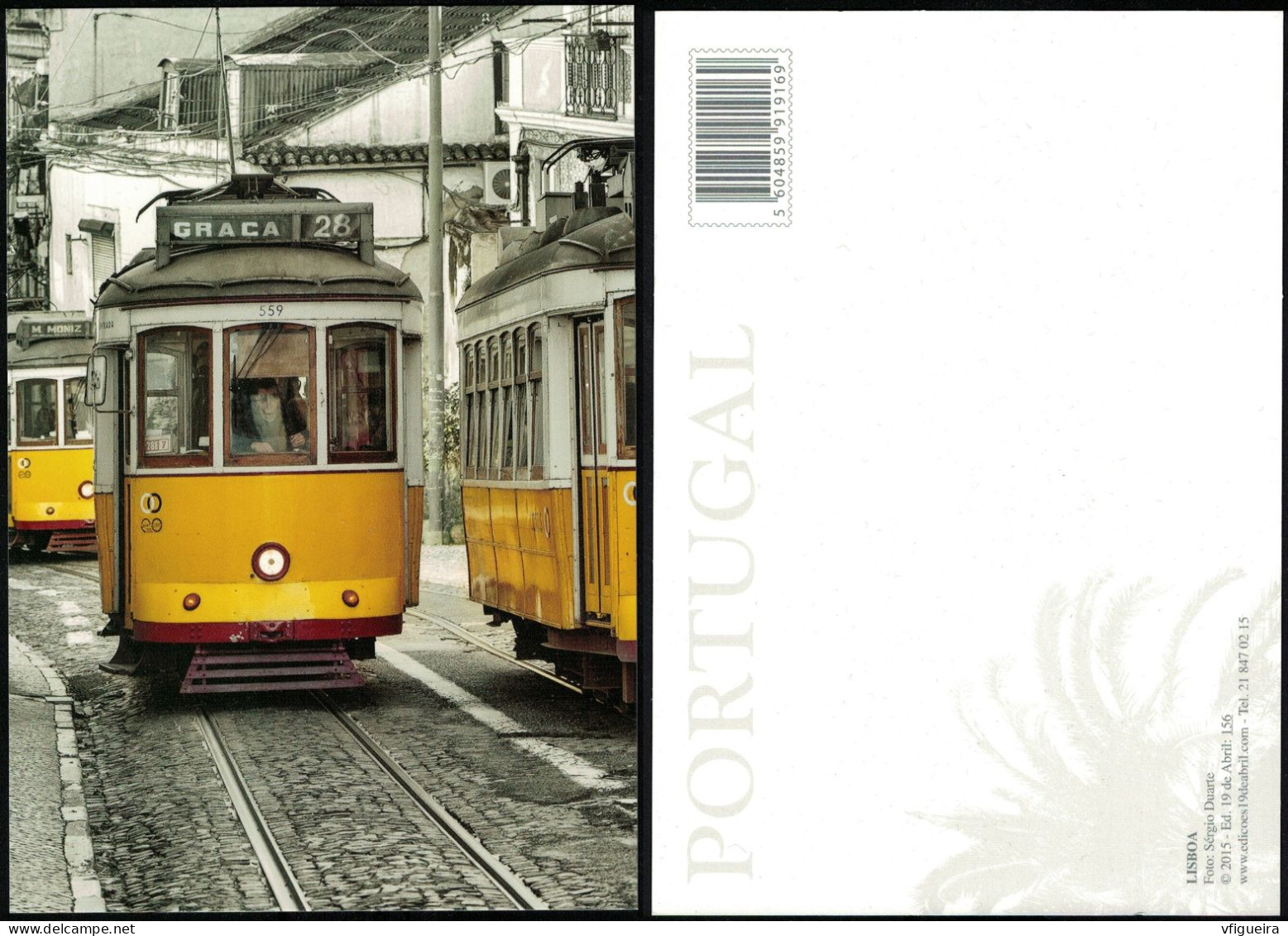 Portugal Carte Postale Postcard Elétrico De Lisboa Tramway De Lisbonne - Autres & Non Classés