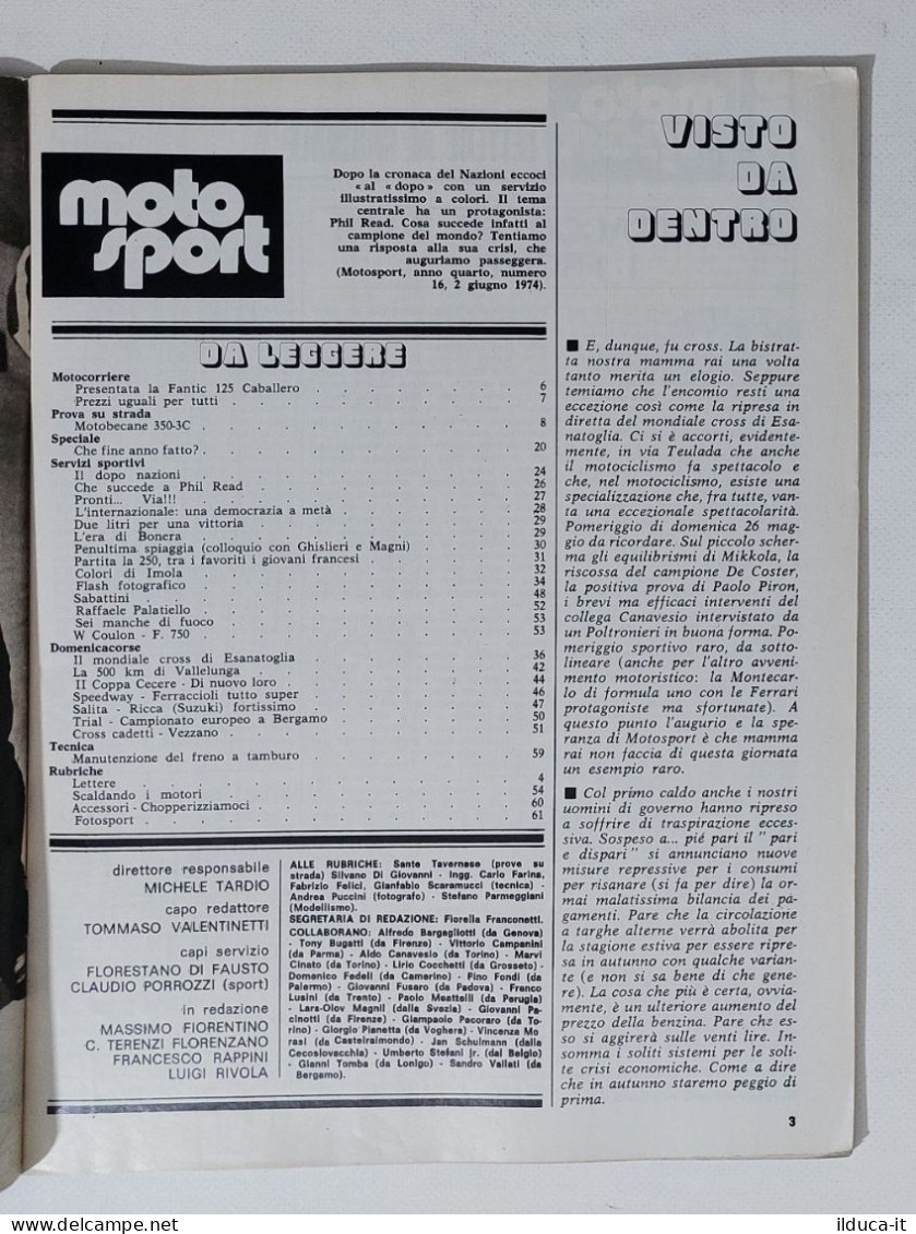 44593 Moto Sport 1974 A. IV N. 16 - Motobecane 350-3C; Phil Read - Motores