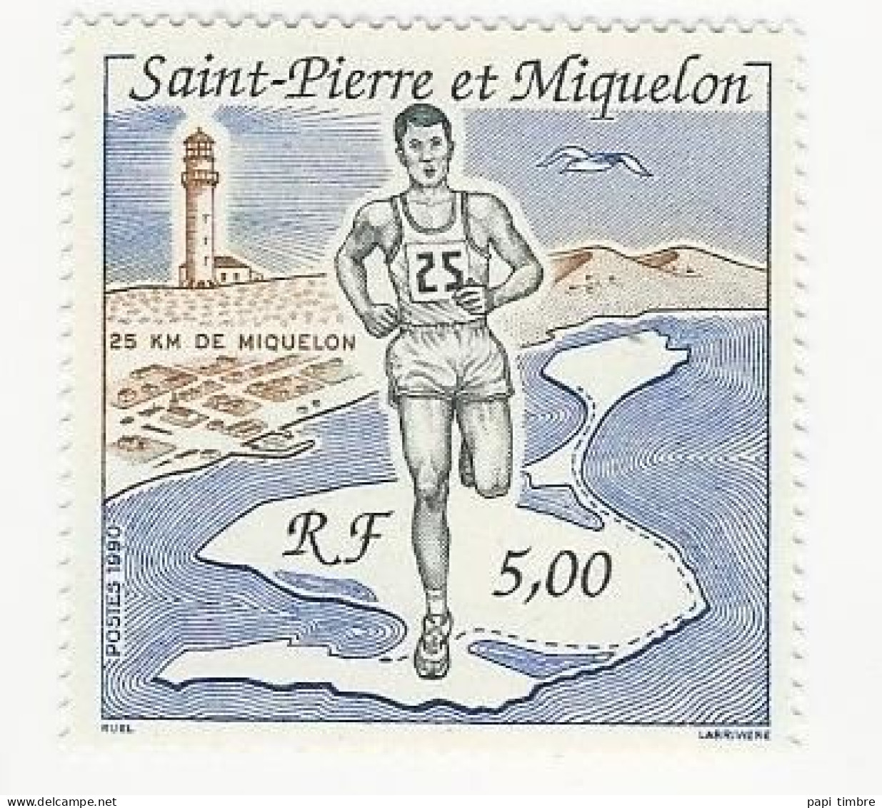 SPM-1990-Sport. Les 25 Km De Miquelon  - N° 522 ** - Nuovi