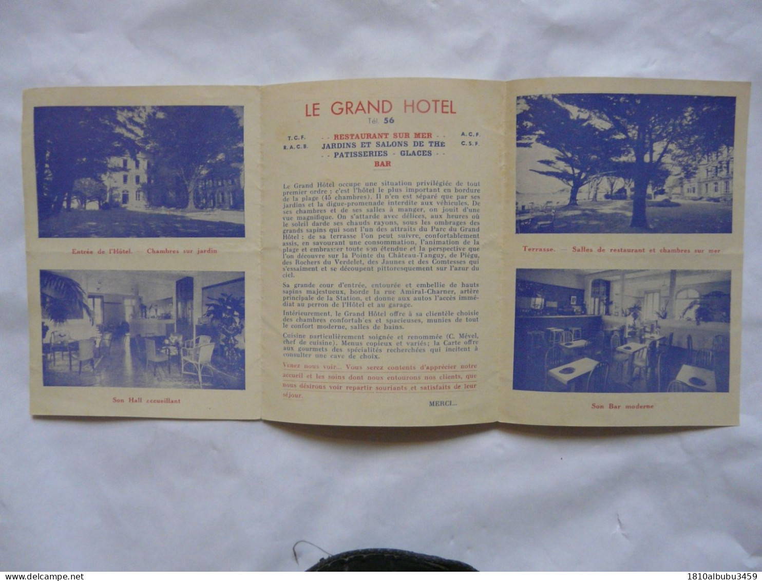 VIEUX PAPIERS - DEPLIANT TOURISTIQUE  : LE VAL - ANDRE - Le Grand Hôtel - Reiseprospekte