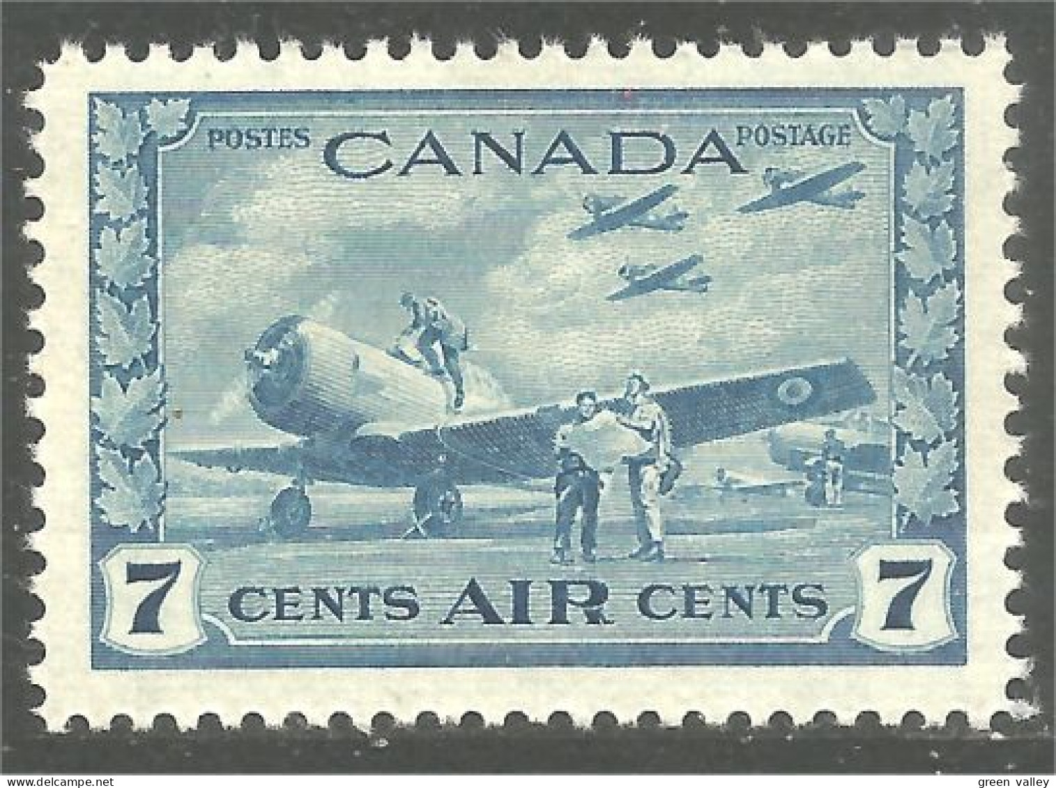 Canada Avion Airplane Flugzeug Aereo 7c Bleu Blue MNH ** Neuf SC (CC-8a) - Aéreo