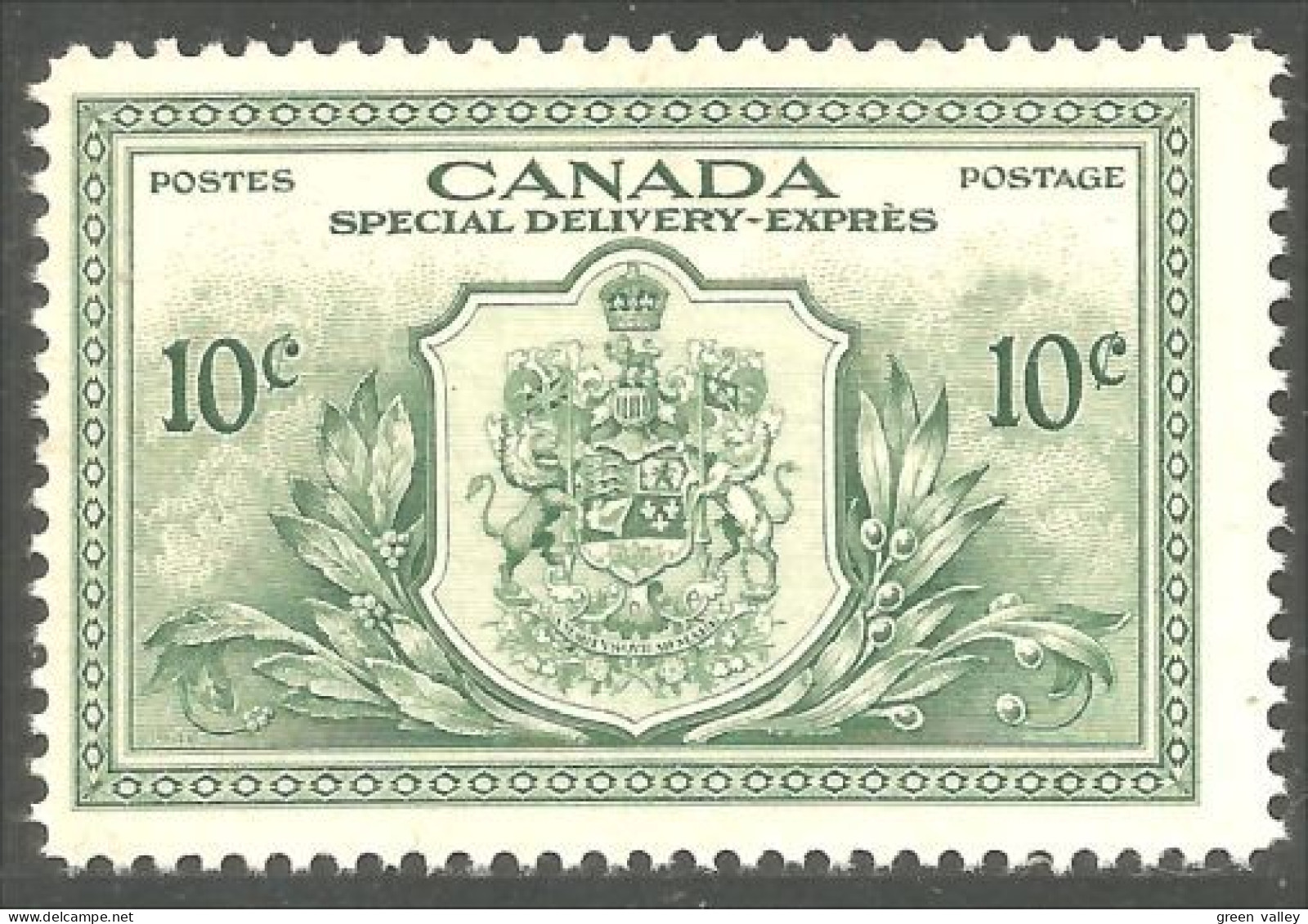 Canada Special Delivery Exprès Peace Issue Emission Paix 10c Vert Green MNH ** Neuf SC (CE-11ba) - Special Delivery