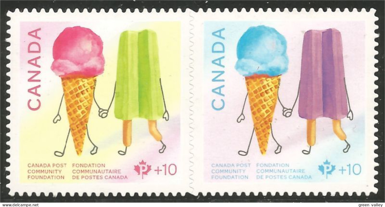 Canada Ice Cream Crème Glacée Glace Gelato Helado Eis Annual Collection Annuelle MNH ** Neuf SC (CB-28-29ia) - Unused Stamps