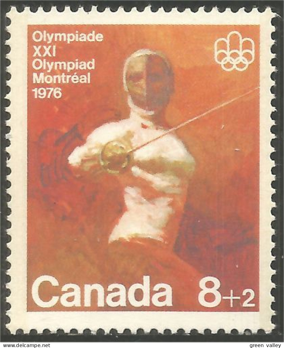 Canada 8c+2c Fleuret Escrime Fencing Fechten Esgrima Scherma Montreal 1976 MNH ** Neuf SC (CB-07b) - Ongebruikt