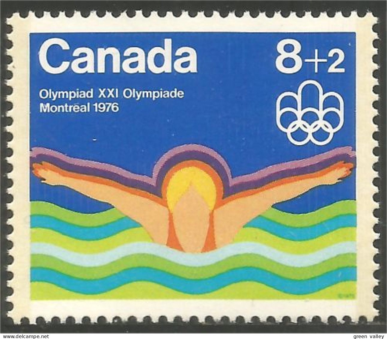Canada 8c+2c Natation Swimming Jeux Olympiques Montreal 1976 Olympic Games MNH ** Neuf SC (CB-04a) - Ungebraucht