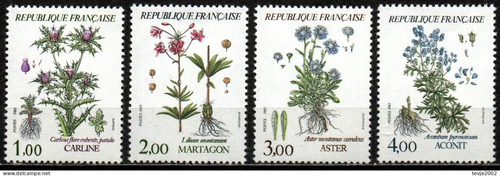 Frankreich France 1983 - Mi.Nr. 2392 - 2395 - Postfrisch MNH - Blumen Flowers Orchideen Orchids - Sonstige & Ohne Zuordnung