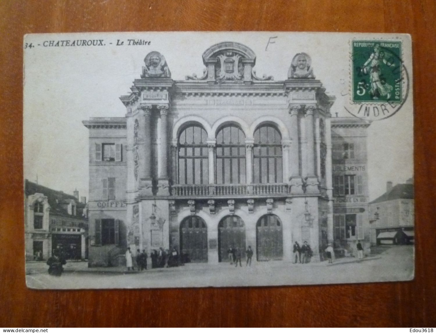 Carte Postale Chateauroux Le Théâtre Destination Gargilesse Oblitération 5 Mai 1914 S - Chateauroux