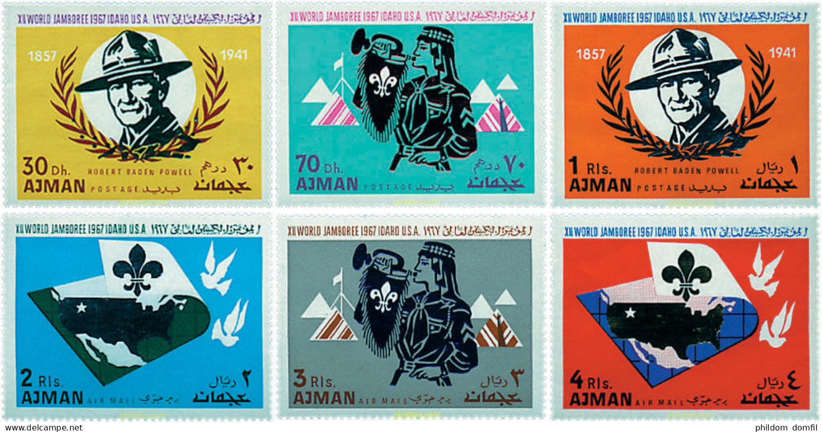 38699 MNH AJMAN 1967 12 JAMBOREE MUNDIAL EN IDAHO - Ajman