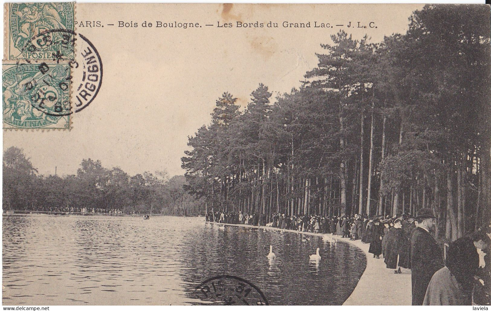 75 PARIS 16e - Bois De Boulogne - Les Bords Du Grand Lac -  Circulée 1907 - Paris (16)