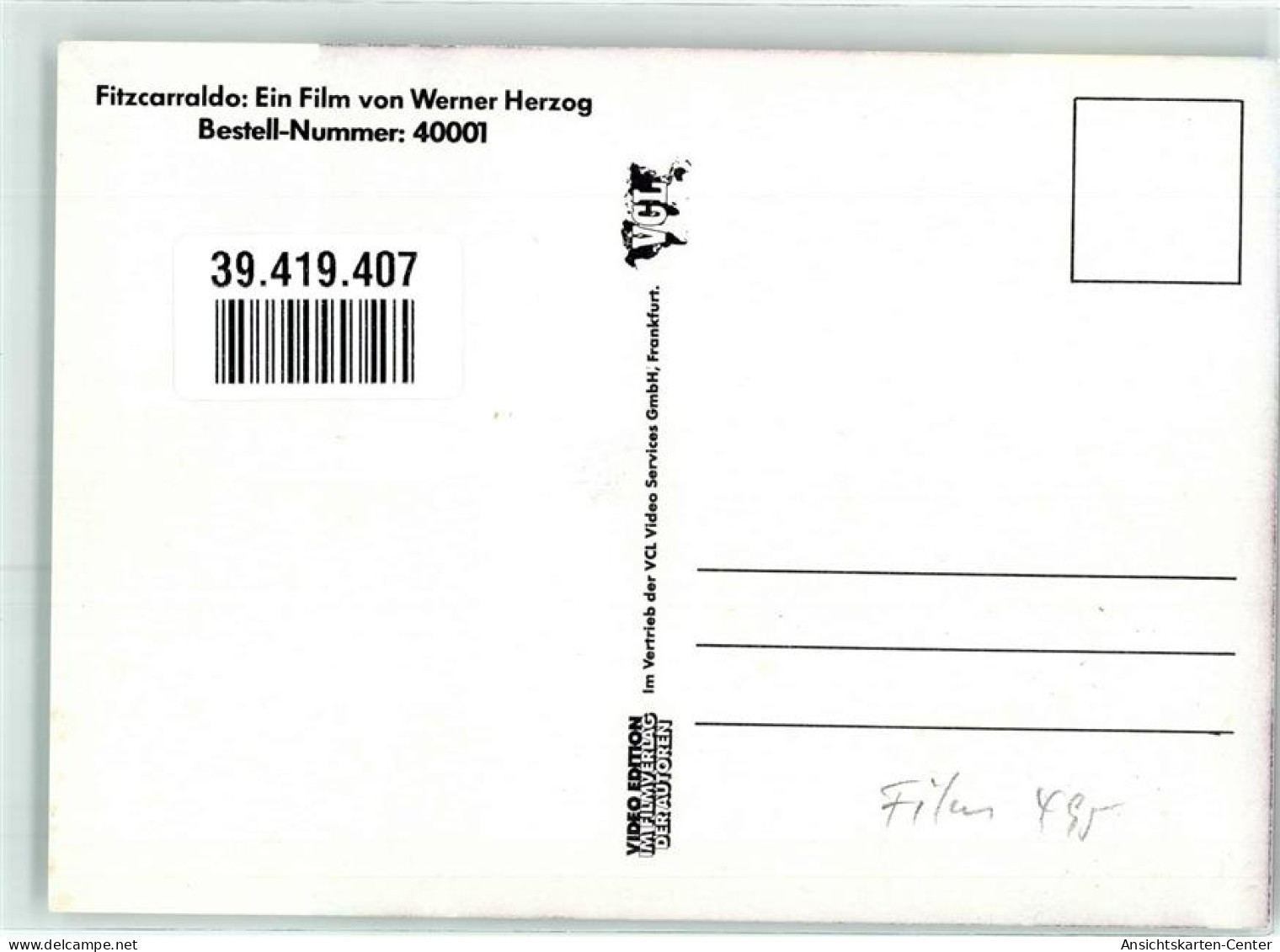 39419407 - Fitzcarraldo Werner Herzog Film Video Edition Filmverlag - Sonstige & Ohne Zuordnung