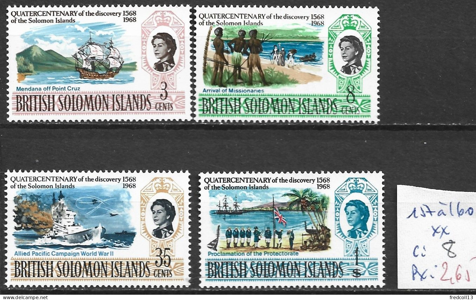 SALOMON 157 à 160 ** Côte 8 € - British Solomon Islands (...-1978)