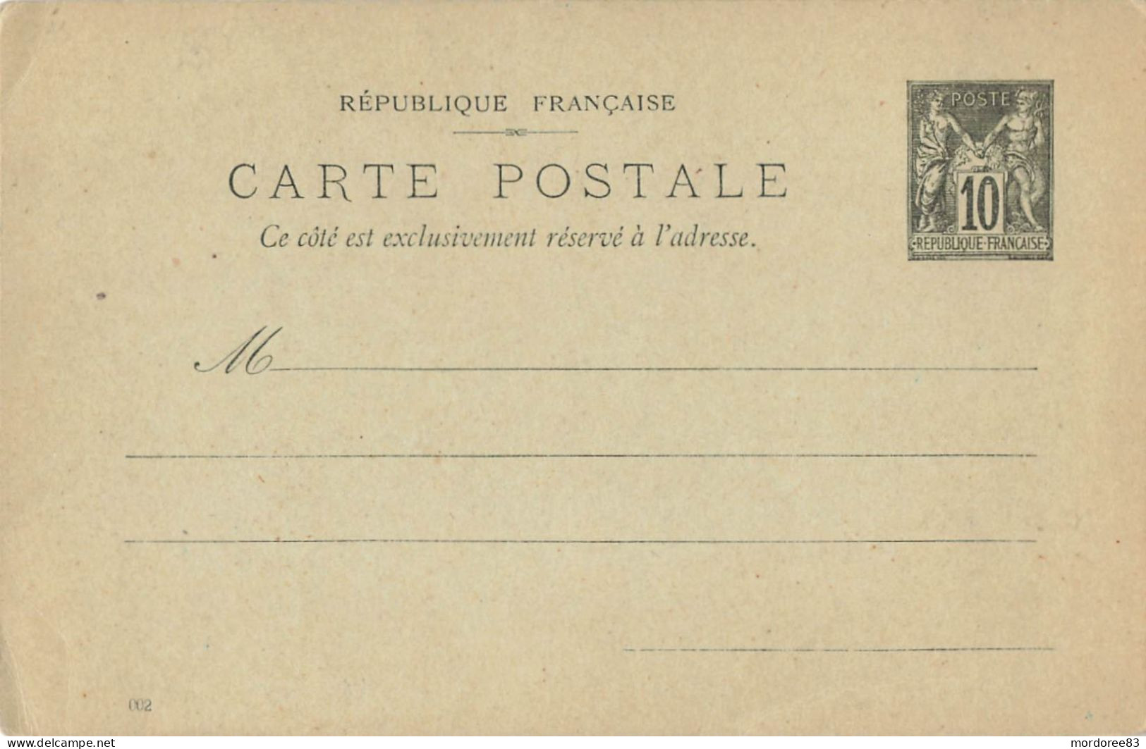 ENTIER SAGE 10C NOIR YT 89-CP5 - Standard Postcards & Stamped On Demand (before 1995)