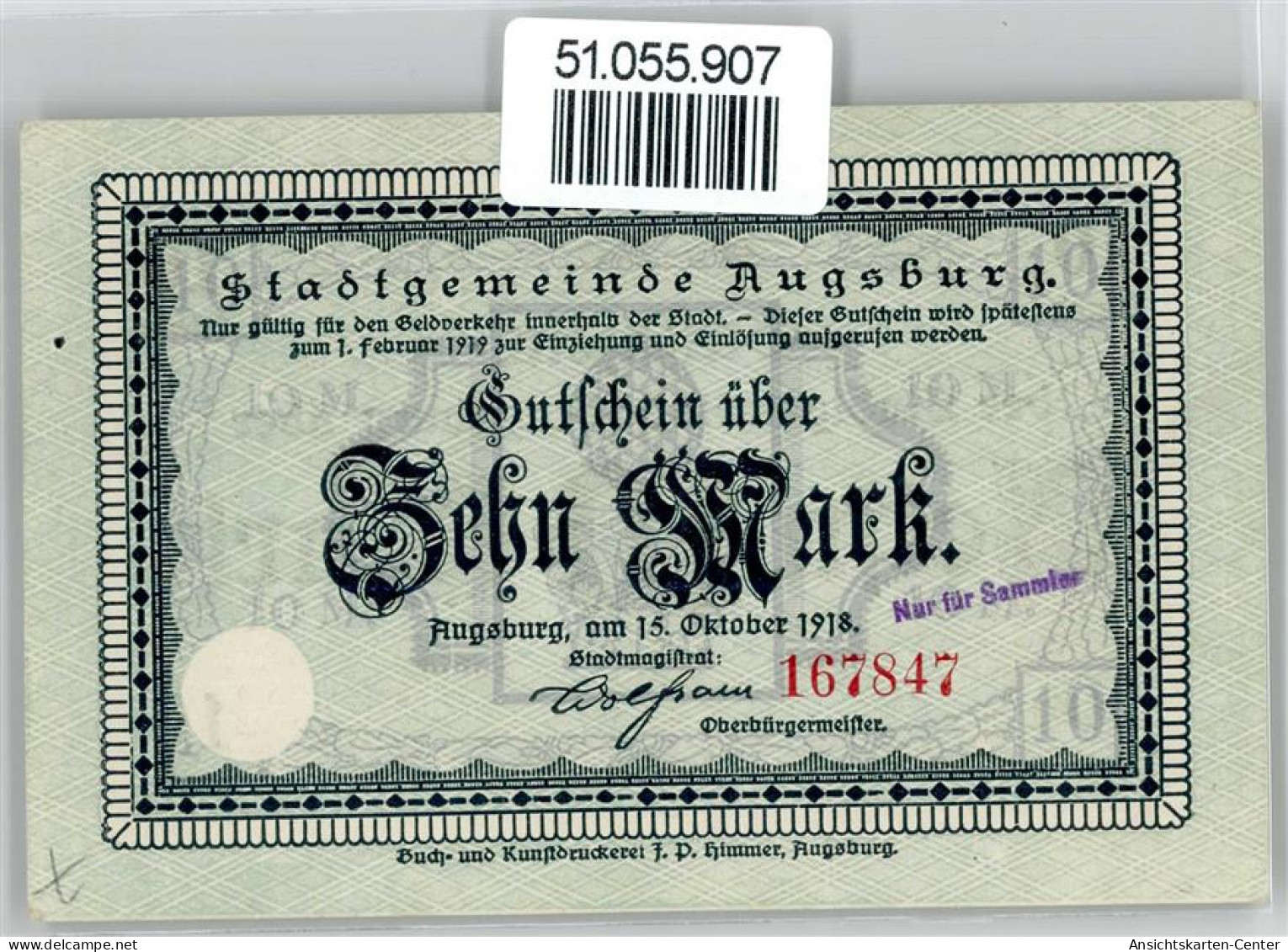 51055907 - Augsburg , 10 Mark - Other & Unclassified