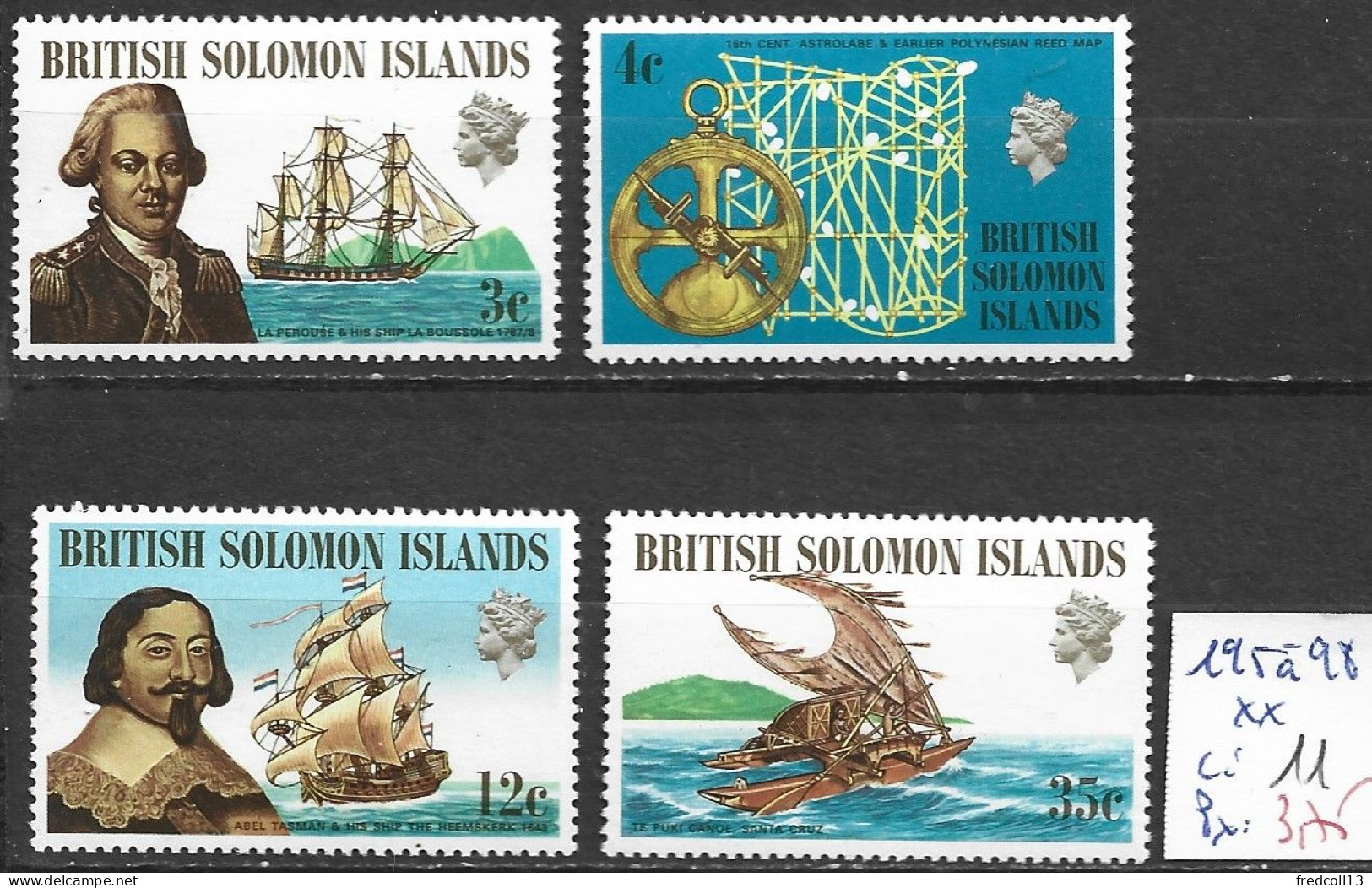 SALOMON 195 à 98 ** Côte 11 € - British Solomon Islands (...-1978)