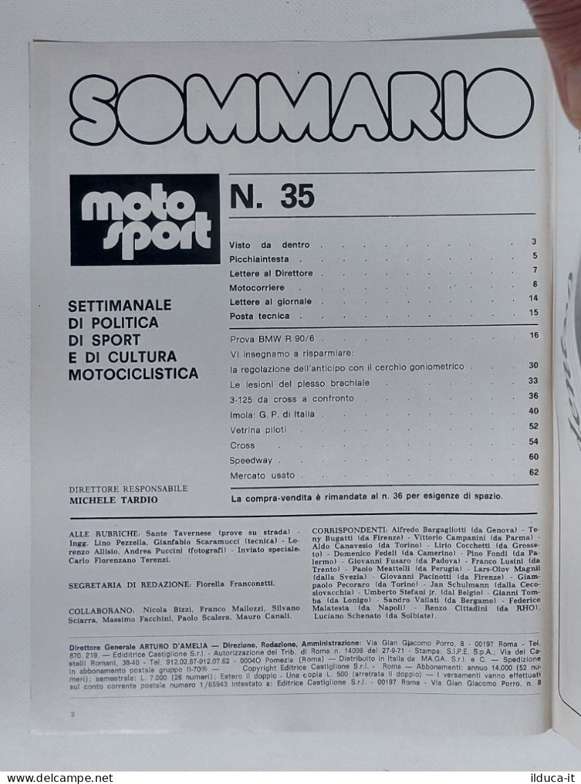 44624 Moto Sport 1975 A. V N. 35 - BMW R 90/6; Moto Cross; Speedway - Engines
