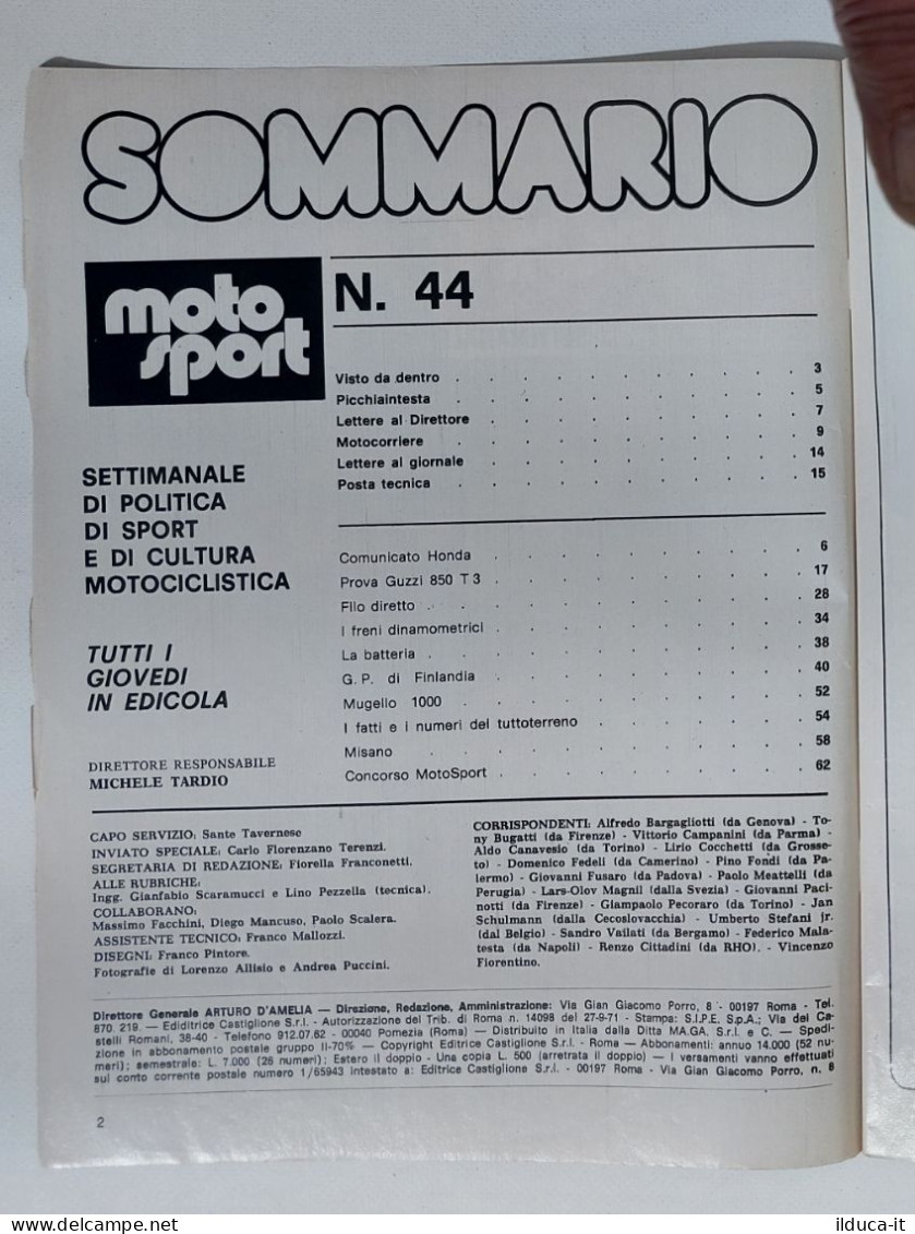 44633 Moto Sport 1975 A. V N. 44 - Moto Guzzi 850 T3; GP Finlandia - Motores