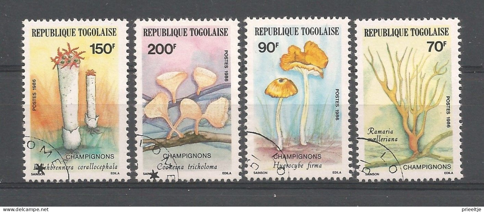 Togo 1986 Mushrooms Y.T. 1196/1199 (0) - Togo (1960-...)