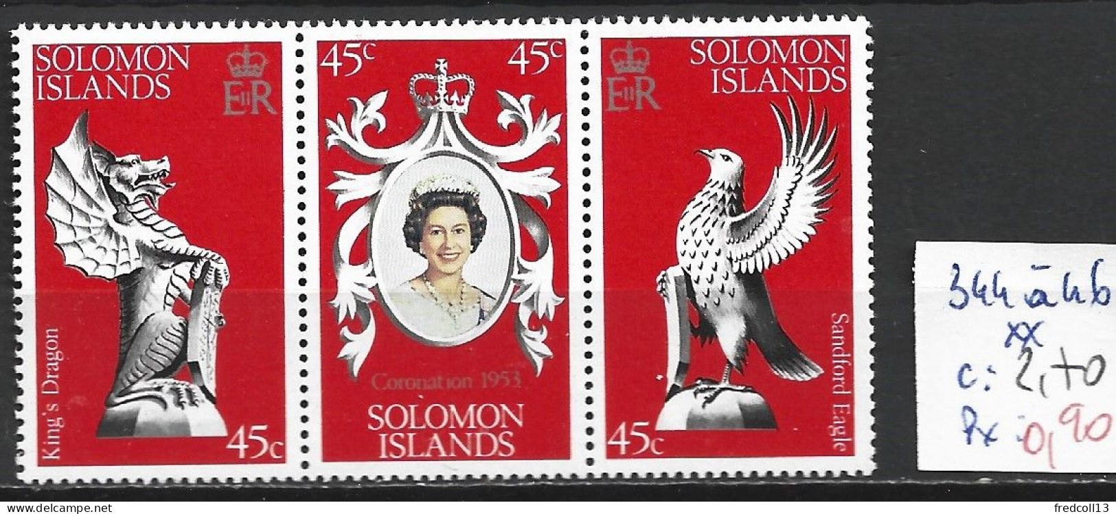 SALOMON 344 à 46 ** Côte 2.75 € - Iles Salomon (...-1978)