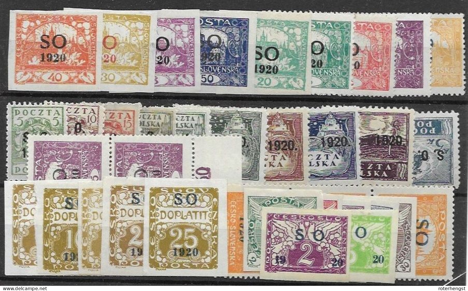 Silesia Schlesien Lot Mh * 10 Euros 1920 36 Stamps (5 Are Mnh **, 1 Has No Gum) - Silesia