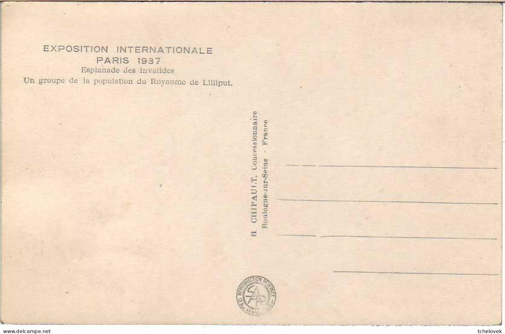 (75). Paris. N° 1001. Exposition Internationale Paris 1937. Trocadero. Ecrite 1937 & Pavillon Allemagne & 91 & Lilliput - Ausstellungen