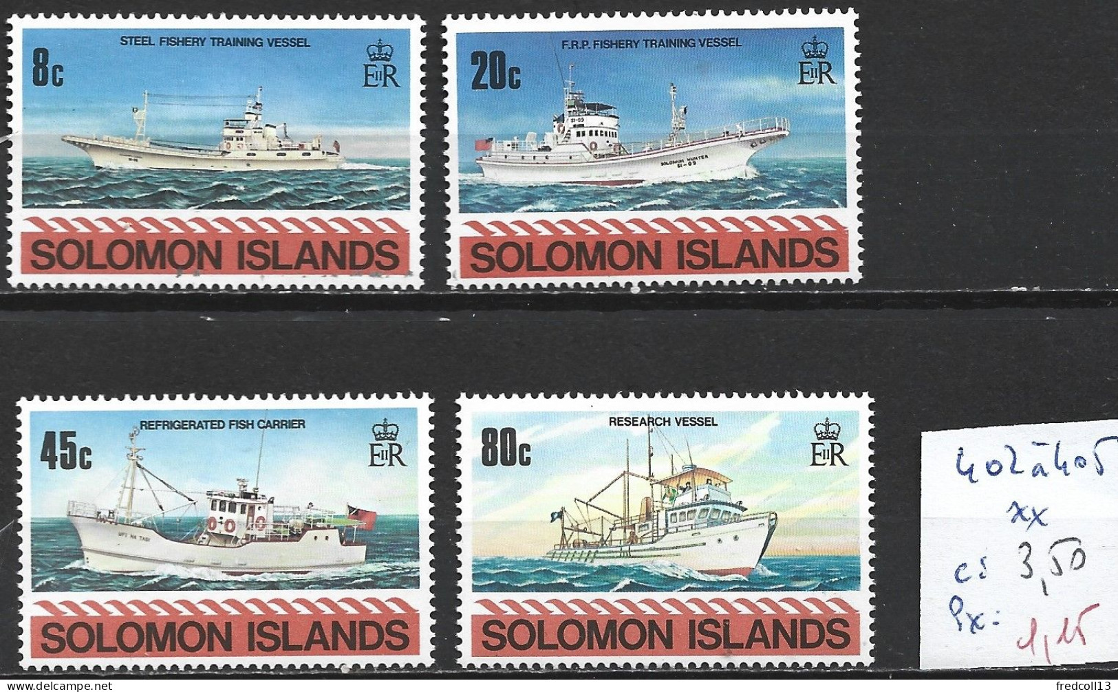 SALOMON 402 à 405 ** Côte 3.50 € - Islas Salomón (1978-...)