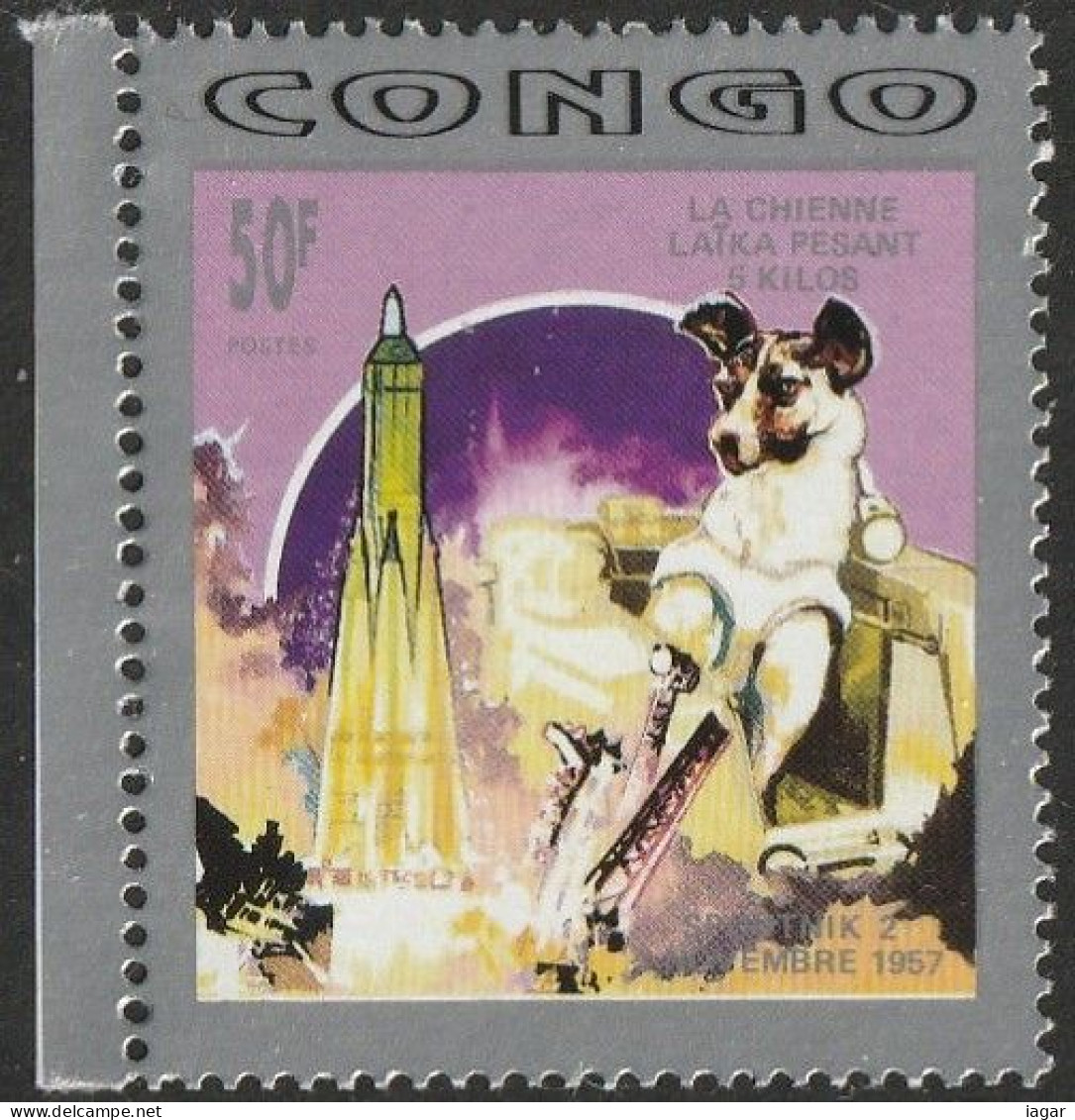 THEMATIC SPACE:  "SPUTNIK 2" AND THE DOG LAIKA, 1957   -   CONGO - Africa
