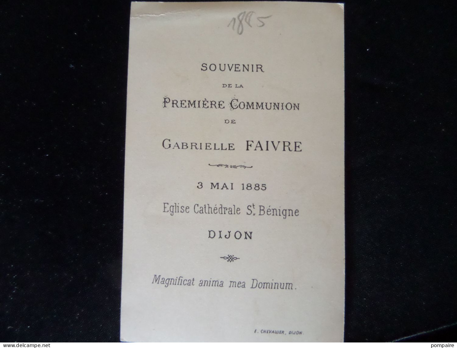 Image De Communion 19 Eme BOUASSE Premiere COMMUNION DU 03 Mai 1885 Dijon - Devotion Images