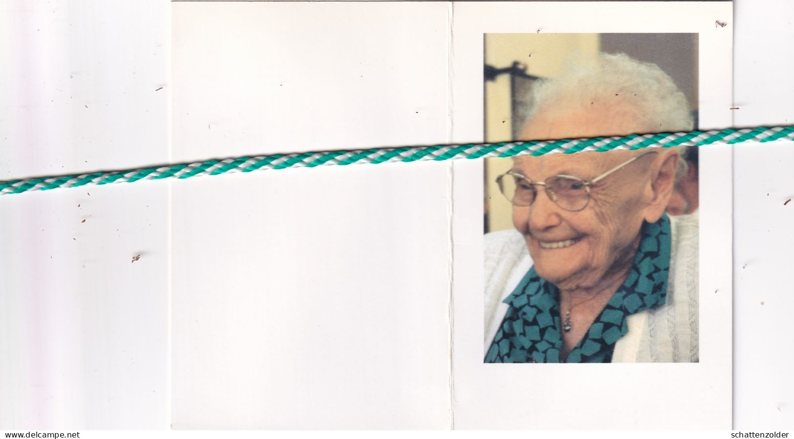 Julia Dekeyser-Vermeersch, Torhout 1896, 1997. Honderdjarige. Foto - Obituary Notices