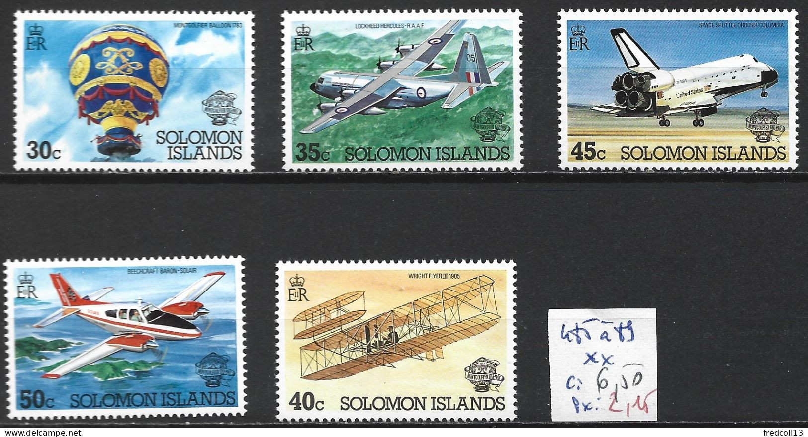 SALOMON 485 à 89 ** Côte 6.50 € - Solomon Islands (1978-...)
